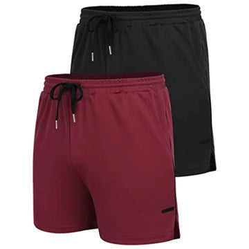 Men's 2 Pack Gym Workout Shorts Quick Dry Athletic Shorts 5 Inch Lightweight Sports Running