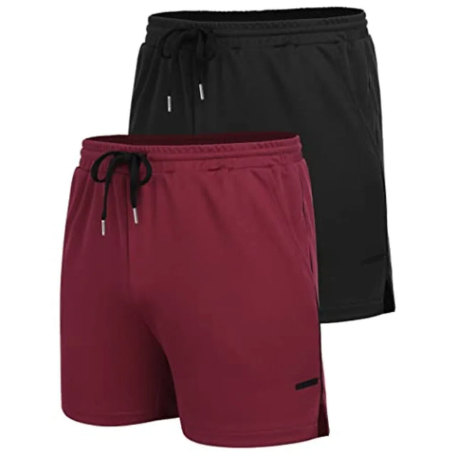 Men's 2 Pack Gym Workout Shorts Quick Dry Athletic Shorts 5 Inch Lightweight Sports Running