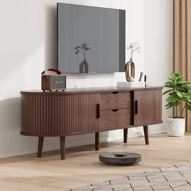 55 TV Stand with Drawer and Storage Shelf, Fits 32-60 TVs