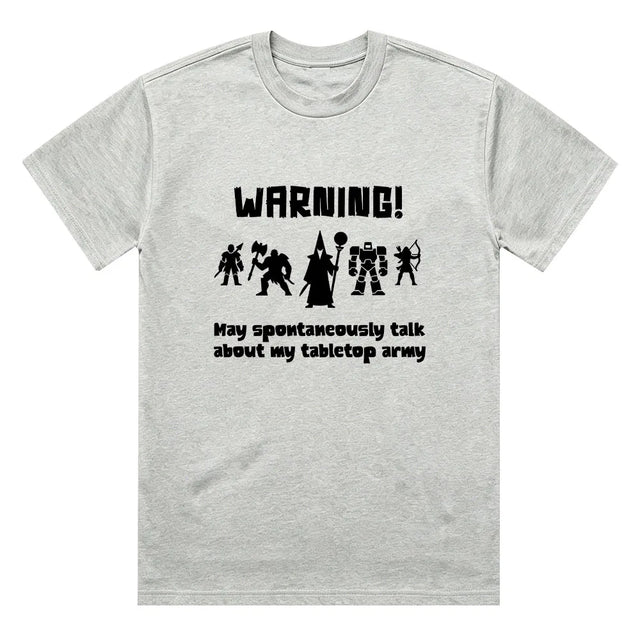 Tabletop Army T-Shirt Funny W-Warhammer Wargaming 40k Gift Tee Summer Cotton O-neck Short