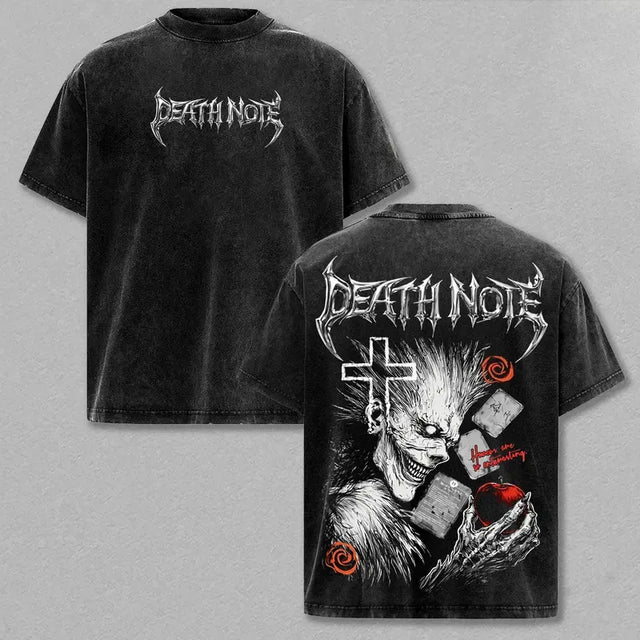 Anime DEATH NOTE Ryuk Graphic T-Shirt Men Short Sleeve Clothing Casual Cotton T-Shirt Vintage