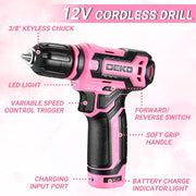 DEKO Home Mechanics Tool Set with 12V Cordless Drill & Drawer Case – product detail 4