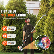 SucceBuy 33cc 6-in-1 Gas Trimmer, Brush Cutter, Pole Saw & Hedge Trimmer – product detail 2