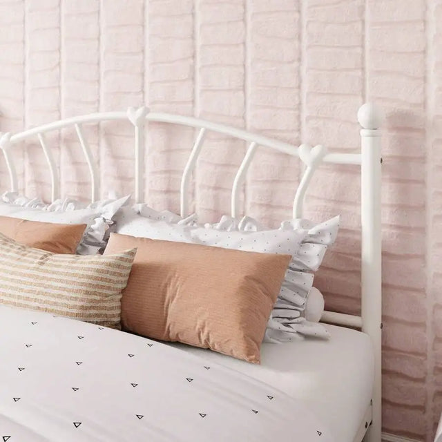 14 Inch Twin/Full/Queen/King Size Metal Platform Bed Frame With Heart-Shaped Headboard