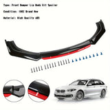 3-Piece Universal Front Bumper Lip Splitter Kit in Black & Red – product detail 3