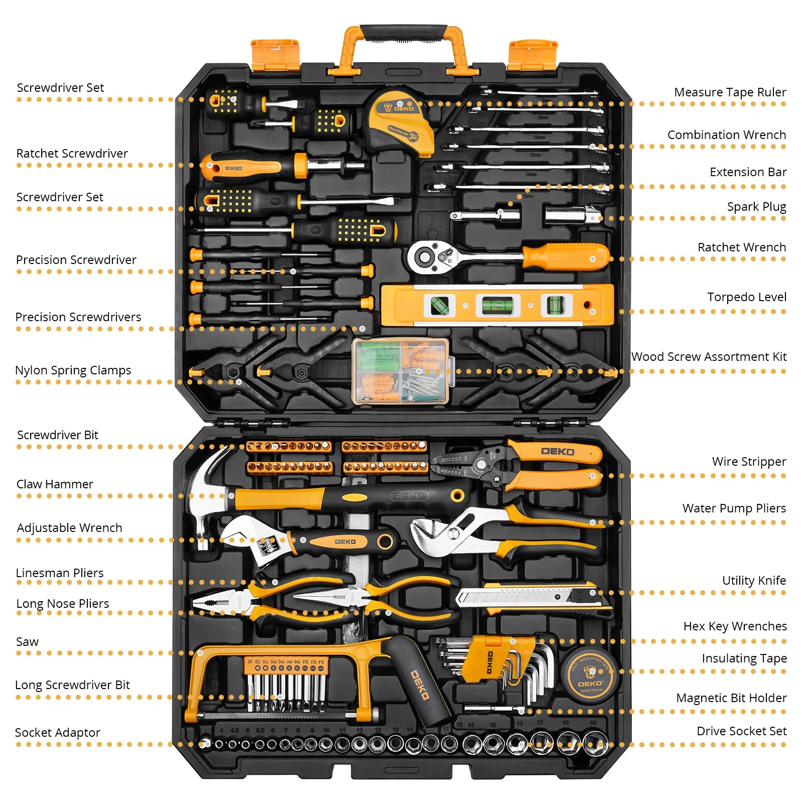 DEKO 228-Piece Mechanics Tool & Socket Set with Storage Case – product detail 6