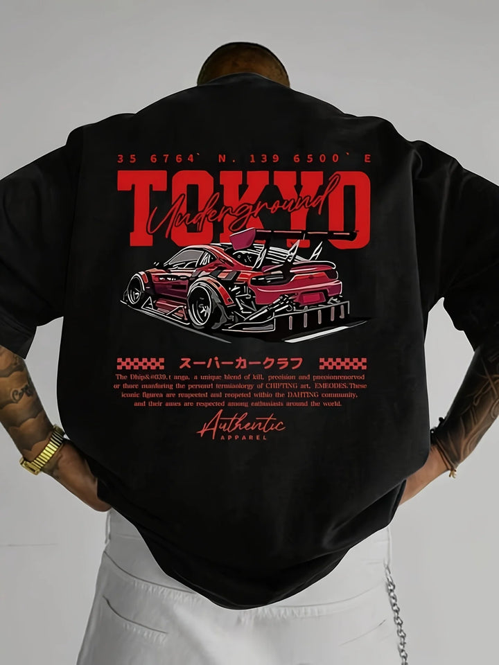 Men’s Retro Printed T-Shirt – Relaxed Summer Crew Neck