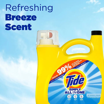 Tide Simply All-In-One Laundry Detergent, Refreshing Breeze, 117 fl oz