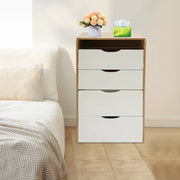 2-in-1 Compact Vanity Nightstand with Flip Mirror, Stool & 3 Drawers – product detail 5