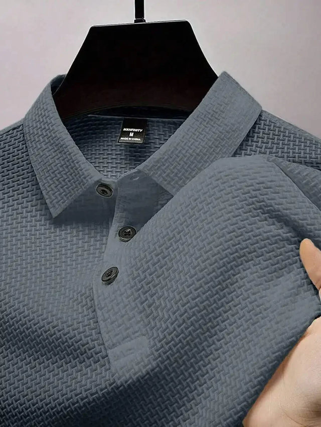 Men's Summer Solid Color Short Sleeve Casual Office Polo Shirt
