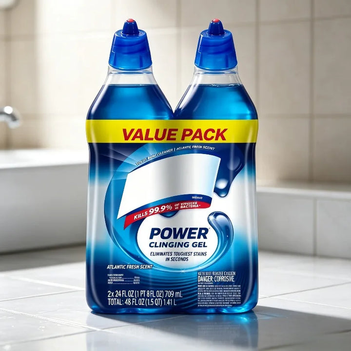Power Clinging Gel Toilet Bowl Cleaner, Fresh Scent, 24 fl oz – 2 Pack