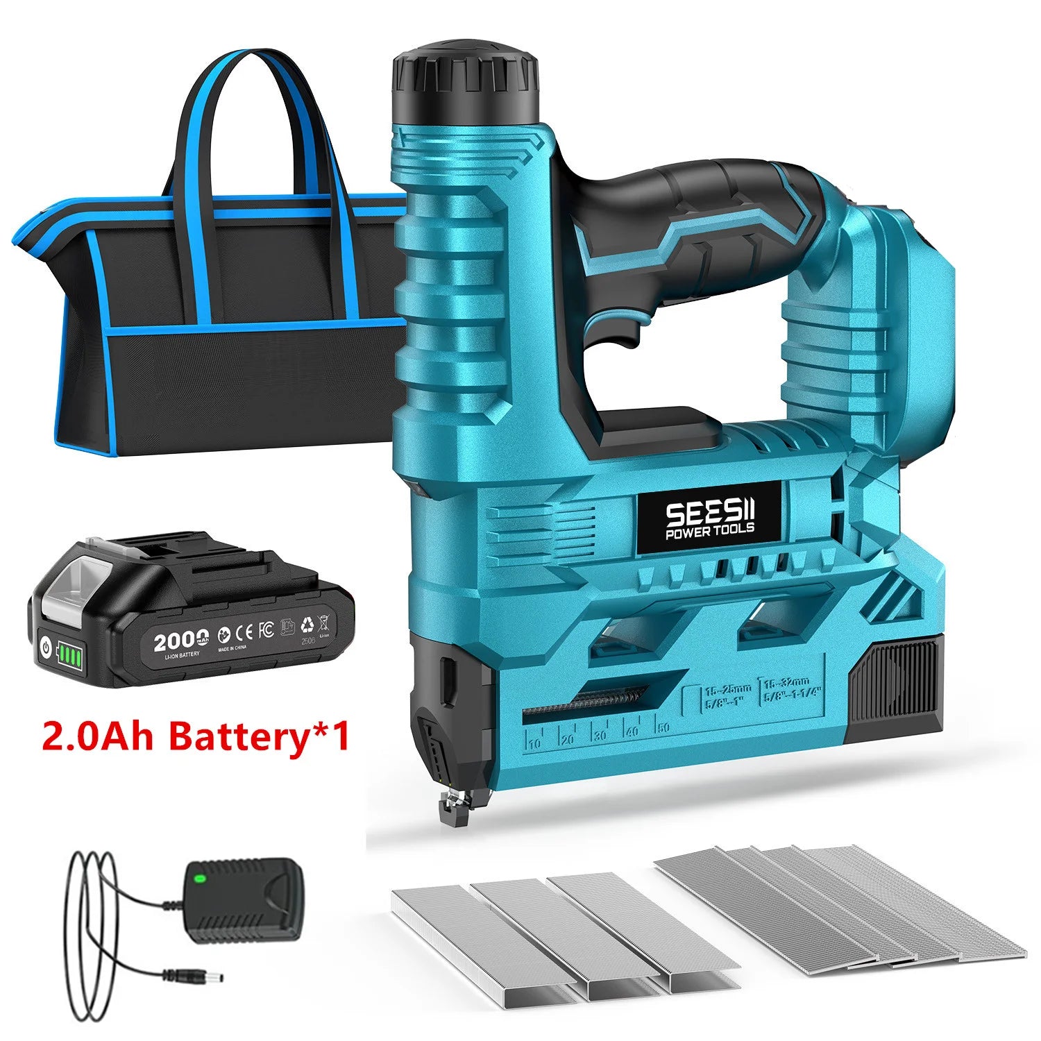 SEESII 18-Gauge Cordless Brad Nailer & Stapler with 1,000 Brad Nails – product detail 9
