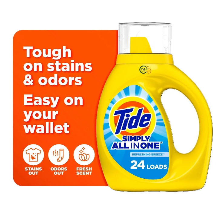 Tide Simply All-In-One Laundry Detergent, Refreshing Breeze, 32 fl oz