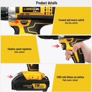 Cordless Drill, Impact Driver & Screwdriver Combo Kit for Home DIY – product detail 7