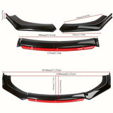 3-Piece Universal Front Bumper Lip Splitter Kit in Black & Red – product detail 4