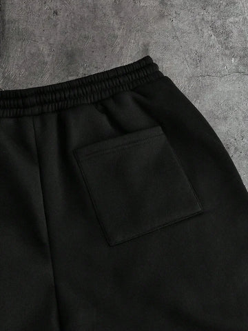 Men's Letter Print Drawstring Waist Casual York Shorts