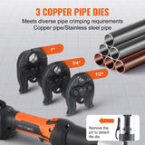 SucceBuy 18V Electric Pipe Crimping Tool Kit with 3 Jaws & Two Batteries – product detail 3