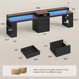 96.6-Inch Two-Person Gaming Desk with LED Lights, Power Outlets & Storage – product detail 2
