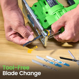 TaskStar Brushless Cordless Jigsaw with 9 Blades & 0–45° Bevel Adjustment – product detail 3