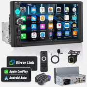 7-Inch Single-DIN Touchscreen Car Stereo with CarPlay, Bluetooth & Camera – featured product image