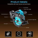 SEESII 6-1/2-Inch Cordless Circular Saw, 5200 RPM with Adjustable Bevel – product detail 6