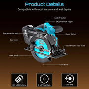 SEESII 6-1/2-Inch Cordless Circular Saw, 5200 RPM with Adjustable Bevel – product detail 6