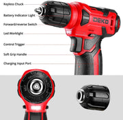 DEKO 126-Piece Home Tool Kit with 8V Cordless Drill – product detail 3