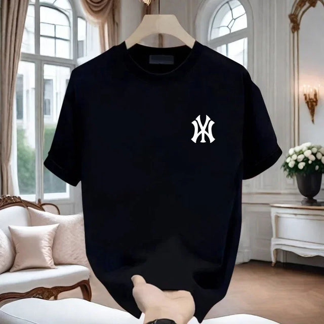 Minimalist Monogram Print on Premium 100% Cotton Men's T-Shirt Perfect for Summer Casual