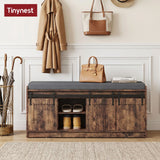 TinyNest 41.7-Inch Shoe Storage Bench with Cushioned Seat & Sliding Door – featured product image