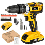 21V Cordless Drill/Driver Kit with 2-Speed Control, LED & Battery Options – product detail 8