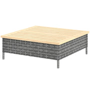 PE Rattan Outdoor Side Table with Wood Top – product detail 2