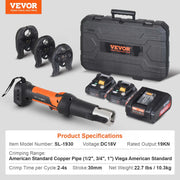 SucceBuy 18V Electric Pipe Crimping Tool Kit with 3 Jaws & Two Batteries – product detail 7