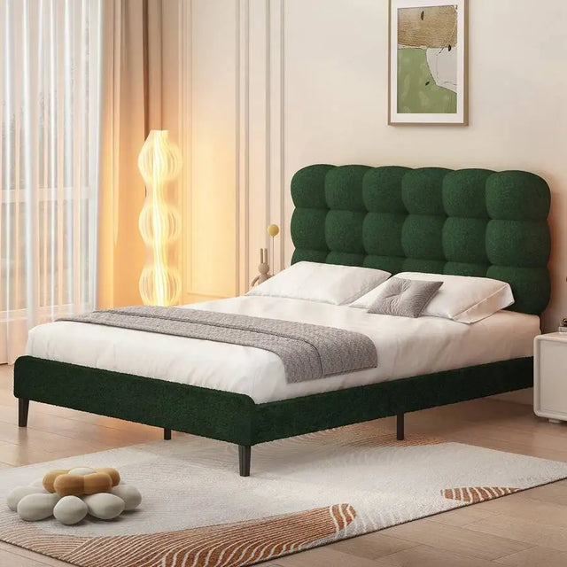 Upholstered Platform Bed Frame With Headboard