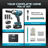 SEESII 1300 N·m 3-in-1 Cordless Impact Wrench, Drill & Screwdriver Kit – product detail 2