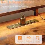 51-Inch Reversible Computer Desk with LED Lights, Power Outlet & File Cabinet – product detail 4