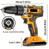 21V Cordless Drill/Driver Kit with 2-Speed Control, LED & Battery Options – product detail 2