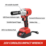 1000 N·m Brushless 1/2-Inch Cordless Impact Wrench Kit for Auto Repair – product detail 6