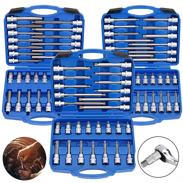 26/30/32-Piece Extended Socket and External Torx Set
