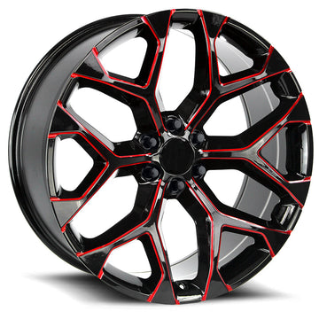 Snowflake Gloss Black Candy Red Milled