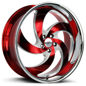 Strada Street Classics Retro 5 Candy Red Milled SS Lip Wheel