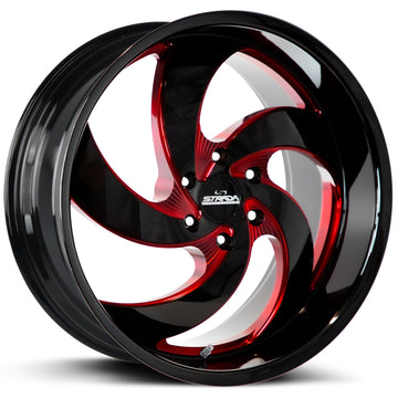 Strada Street Classics Retro 5 Gloss Black Candy Red Milled Wheel