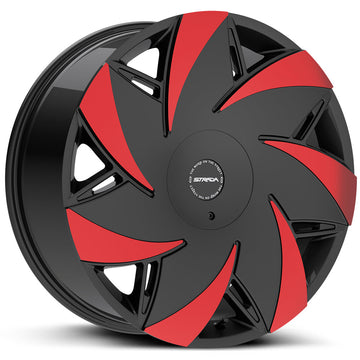 Strada Turbina Gloss Black Machined Red Tips Wheel