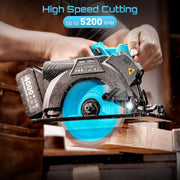 SEESII 6-1/2-Inch Cordless Circular Saw, 5200 RPM with Adjustable Bevel – product detail 2