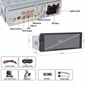6.9-Inch Single-DIN Touchscreen Car Stereo with Wireless CarPlay & Bluetooth – product detail 7