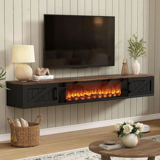 36 Electric Fireplace TV Stand, 70 Entertainment Center, Wall Mount for TVs Up to 80
