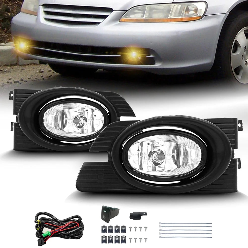 Halogen Fog Lights For Honda Accord 4-Door Sedan 2001–2002 Front Bumper Driving Fog Lights Lamp Assembly with H11 12V 55W Bulb product image