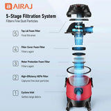 AIRAJ 5-Gallon 1200W Wet/Dry/Blow Shop Vacuum – product detail 5