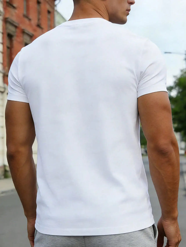 1pc Men's Faith Letter Graphic Print White T-Shirt, Unisex Casual Crew Neck T-Shirt