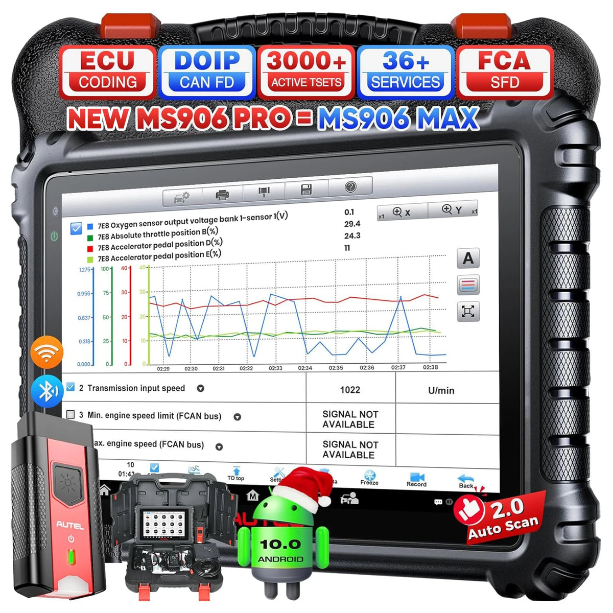 Autel MaxiSYS MS906 Pro OBD2 Scanner with ECU Coding & 36+ Services