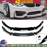 Glossy Black Front Bumper Splitter Lip Spoiler CS Style For BMW 3 Series F80 F82 F83 M3 M4 2015~2020 Auto Front Lip Front Shovel Modification product image